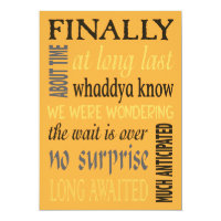 Finally Married Funny Post-wedding Invitation