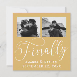 Finally Minimalist Wedding 2 Photo Save the Date