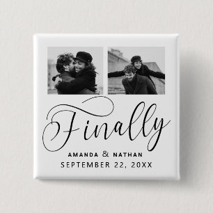 Finally Minimalist Wedding 2 Photo Save the Date Button