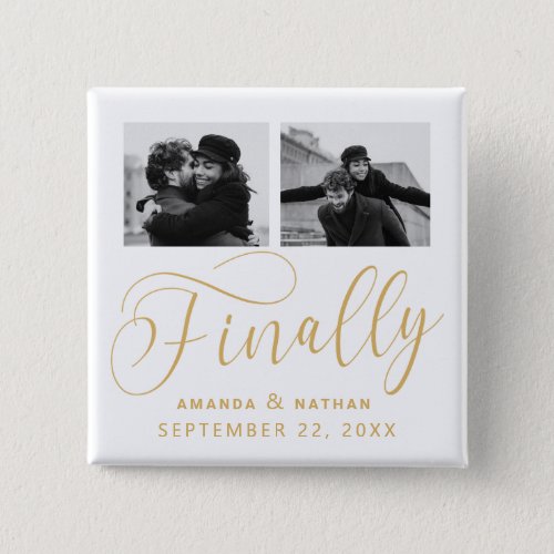 Finally Minimalist Wedding 2 Photo Save the Date Button