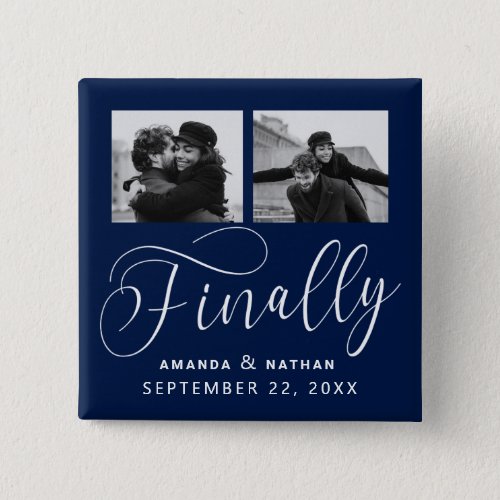 Finally Minimalist Wedding 2 Photo Save the Date Button