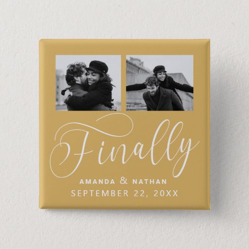 Finally Minimalist Wedding 2 Photo Save the Date Button