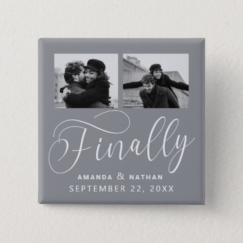 Finally Minimalist Wedding 2 Photo Save the Date Button