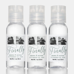 Finally Minimalist Wedding 2 Photo Save the Date Hand Sanitizer