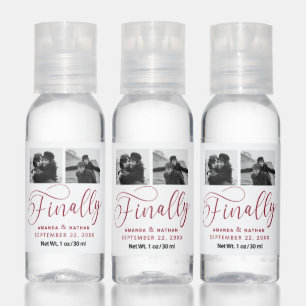 Finally Minimalist Wedding 2 Photo Save the Date Hand Sanitizer