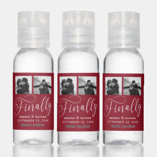 Finally Minimalist Wedding 2 Photo Save the Date Hand Sanitizer