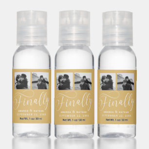 Finally Minimalist Wedding 2 Photo Save the Date Hand Sanitizer
