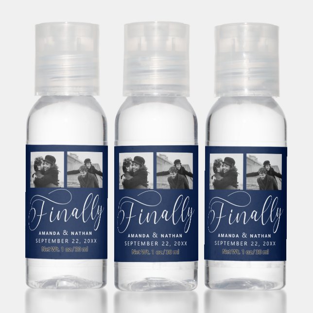 Finally Minimalist Wedding 2 Photo Save the Date Hand Sanitizer (Set)