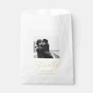 Finally Minimalist Wedding Photo Save the Date Favor Bag