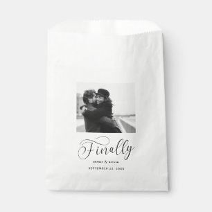 Finally Minimalist Wedding Photo Save the Date Favor Bag