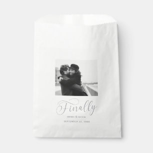Finally Minimalist Wedding Photo Save the Date Favor Bag