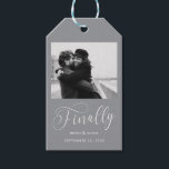Finally Minimalist Wedding Photo Save the Date Gift Tags<br><div class="desc">It's been worth the wait and now you're finally ready to send out your save the dates! These minimalist wedding save the date tags are perfectly simple yet super modern. Easily personalize the design by adding your own photo,  names and date. Matching items can be found in the collection.</div>