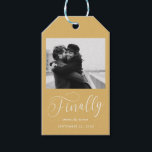 Finally Minimalist Wedding Photo Save the Date Gift Tags<br><div class="desc">It's been worth the wait and now you're finally ready to send out your save the dates! These minimalist wedding save the date tags are perfectly simple yet super modern. Easily personalize the design by adding your own photo,  names and date. Matching items can be found in the collection.</div>