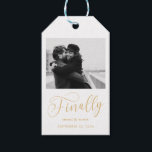 Finally Minimalist Wedding Photo Save the Date Gift Tags<br><div class="desc">It's been worth the wait and now you're finally ready to send out your save the dates! These minimalist wedding save the date tags are perfectly simple yet super modern. Easily personalize the design by adding your own photo,  names and date. Matching items can be found in the collection.</div>
