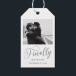 Finally Minimalist Wedding Photo Save the Date Gift Tags<br><div class="desc">It's been worth the wait and now you're finally ready to send out your save the dates! These minimalist wedding save the date tags are perfectly simple yet super modern. Easily personalize the design by adding your own photo,  names and date. Matching items can be found in the collection.</div>