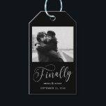 Finally Minimalist Wedding Photo Save the Date Gift Tags<br><div class="desc">It's been worth the wait and now you're finally ready to send out your save the dates! These minimalist wedding save the date tags are perfectly simple yet super modern. Easily personalize the design by adding your own photo,  names and date. Matching items can be found in the collection.</div>