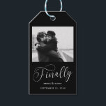 Finally Minimalist Wedding Photo Save the Date Gift Tags<br><div class="desc">It's been worth the wait and now you're finally ready to send out your save the dates! These minimalist wedding save the date tags are perfectly simple yet super modern. Easily personalize the design by adding your own photo,  names and date. Matching items can be found in the collection.</div>