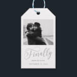 Finally Minimalist Wedding Photo Save the Date Gift Tags<br><div class="desc">It's been worth the wait and now you're finally ready to send out your save the dates! These minimalist wedding save the date tags are perfectly simple yet super modern. Easily personalize the design by adding your own photo,  names and date. Matching items can be found in the collection.</div>