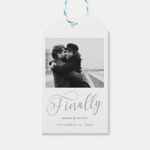 Finally Minimalist Wedding Photo Save the Date Gift Tags