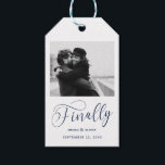 Finally Minimalist Wedding Photo Save the Date Gift Tags<br><div class="desc">It's been worth the wait and now you're finally ready to send out your save the dates! These minimalist wedding save the date tags are perfectly simple yet super modern. Easily personalize the design by adding your own photo,  names and date. Matching items can be found in the collection.</div>