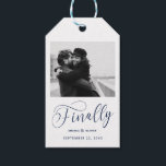 Finally Minimalist Wedding Photo Save the Date Gift Tags<br><div class="desc">It's been worth the wait and now you're finally ready to send out your save the dates! These minimalist wedding save the date tags are perfectly simple yet super modern. Easily personalize the design by adding your own photo,  names and date. Matching items can be found in the collection.</div>