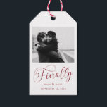 Finally Minimalist Wedding Photo Save the Date Gift Tags<br><div class="desc">It's been worth the wait and now you're finally ready to send out your save the dates! These minimalist wedding save the date tags are perfectly simple yet super modern. Easily personalize the design by adding your own photo,  names and date. Matching items can be found in the collection.</div>