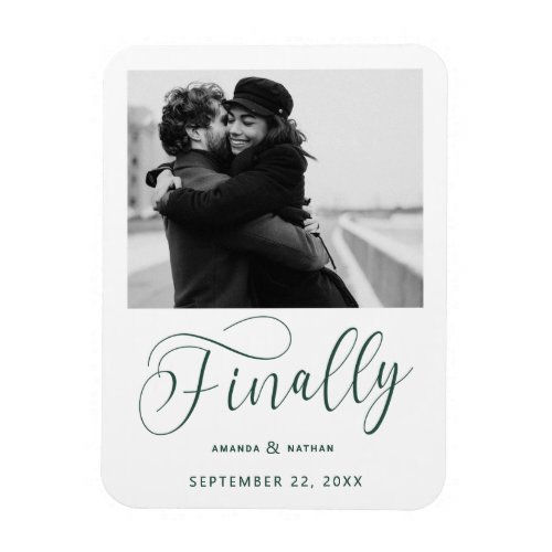 Finally Minimalist Wedding Photo Save the Date Magnet