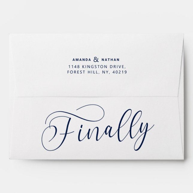 Finally Minimalist Wedding Save the Date Envelope (Back (Top Flap))