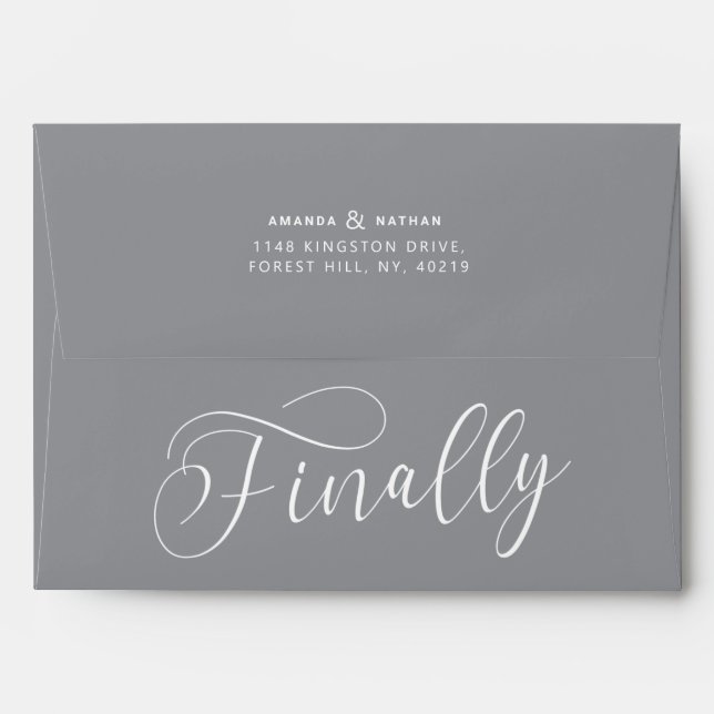 Finally Minimalist Wedding Save the Date Envelope (Back (Top Flap))