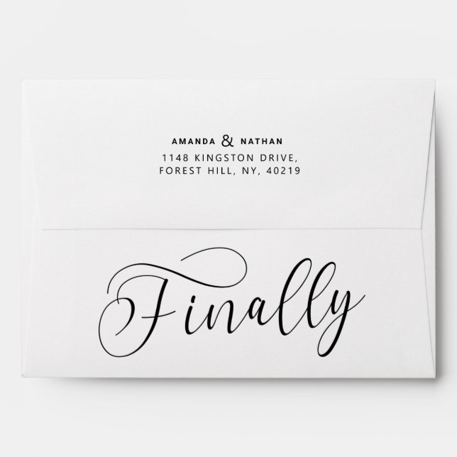 Finally Minimalist Wedding Save the Date Envelope (Back (Top Flap))