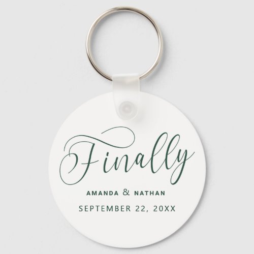 Finally Minimalist Wedding Save the Date Keychain