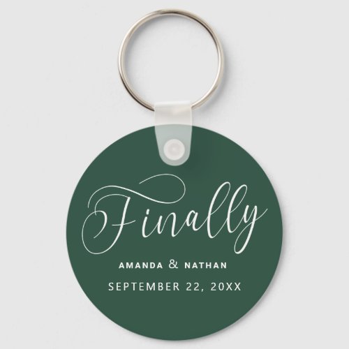 Finally Minimalist Wedding Save the Date Keychain