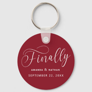 Finally Minimalist Wedding Save the Date Keychain
