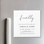Finally Modern Minimalist Save The Date Magnet<br><div class="desc">A simple modern save the date magnet. Personalize this minimalist black and white design to have your personal details and message.</div>