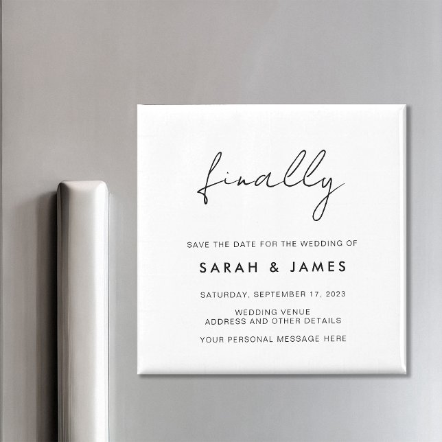 Finally Modern Minimalist Save The Date Magnet (Creator Uploaded)