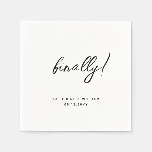 Finally Modern Minimalist Wedding Engagement Napkins