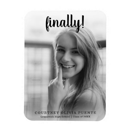 Finally Modern Photo Graduation Announcement Magnet