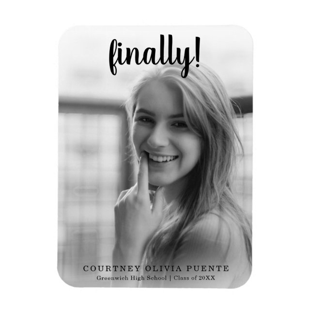 Finally Modern Photo Graduation Announcement Magnet (Vertical)