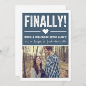 Finally - Navy Photo Save The Date Announcements (Front/Back)