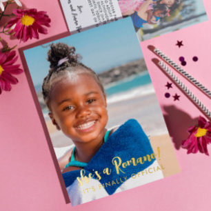 Finally Official Last Name 2 Photos Adoption Foil Invitation