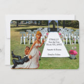 Finally Save the Date Funny Couple Flat Card (Front)