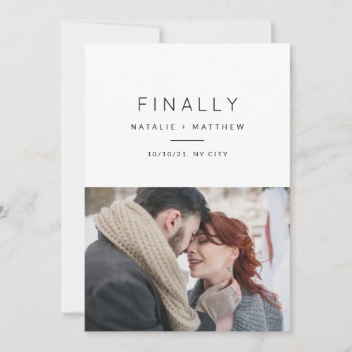 Finally save the date photo announcement navy