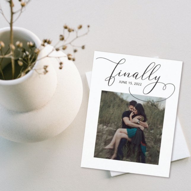 Finally Save the Date Photo Announcement Postcard (Creator Uploaded)