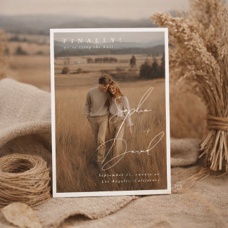 Finally Script Elegant NAMES Photo Wedding Save The Date
