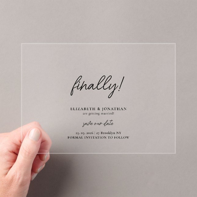 Finally Script Minimalist Wedding Save the Date (Insitu (Handheld))