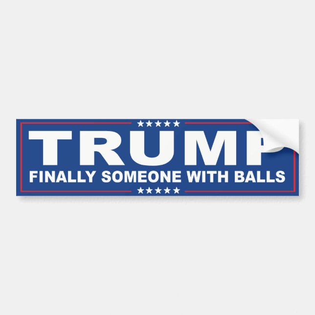 Finally Someone With Balls - Blue Trump -.png Bumper Sticker (Front)