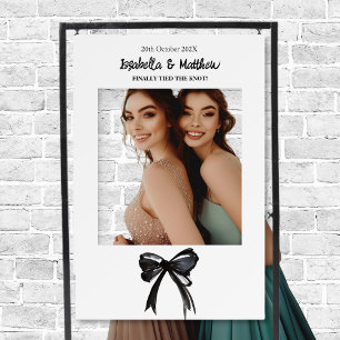 Finally Tied The knot Bow Wedding Photo Frame Prop Foam Board