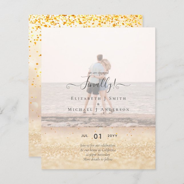 Finally We are Engaged! Wedding Announcement PHOTO (Front/Back)