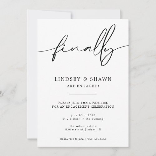 Finally Wedding Engagement Announcement and Invite