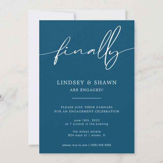 Finally Wedding Engagement Announcement and Invite (Front)